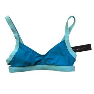 Marc by Marc Jacobs Painted Teal Multi Cut Out Bikini Swim Top Size Medium NWT